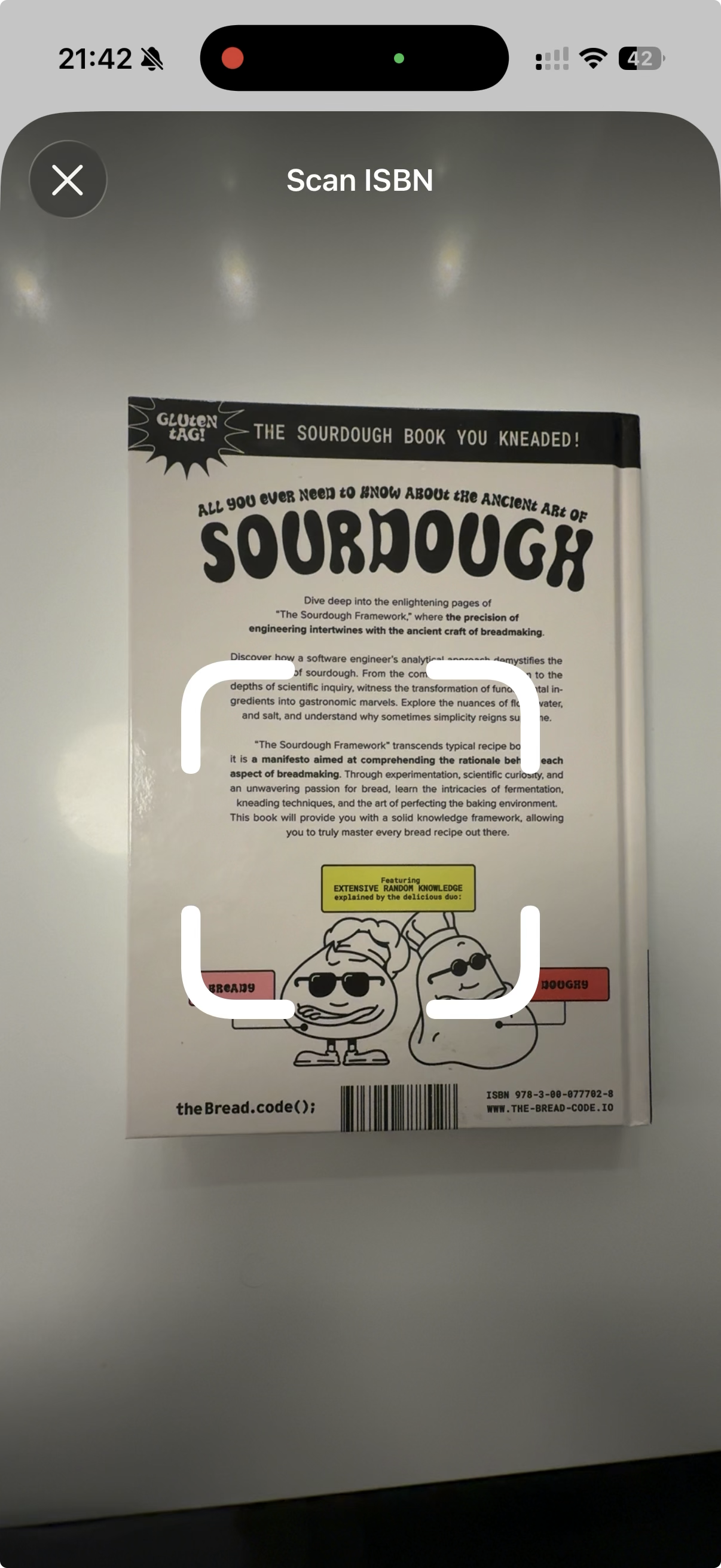 Add books by barcode screen in Bookshelf